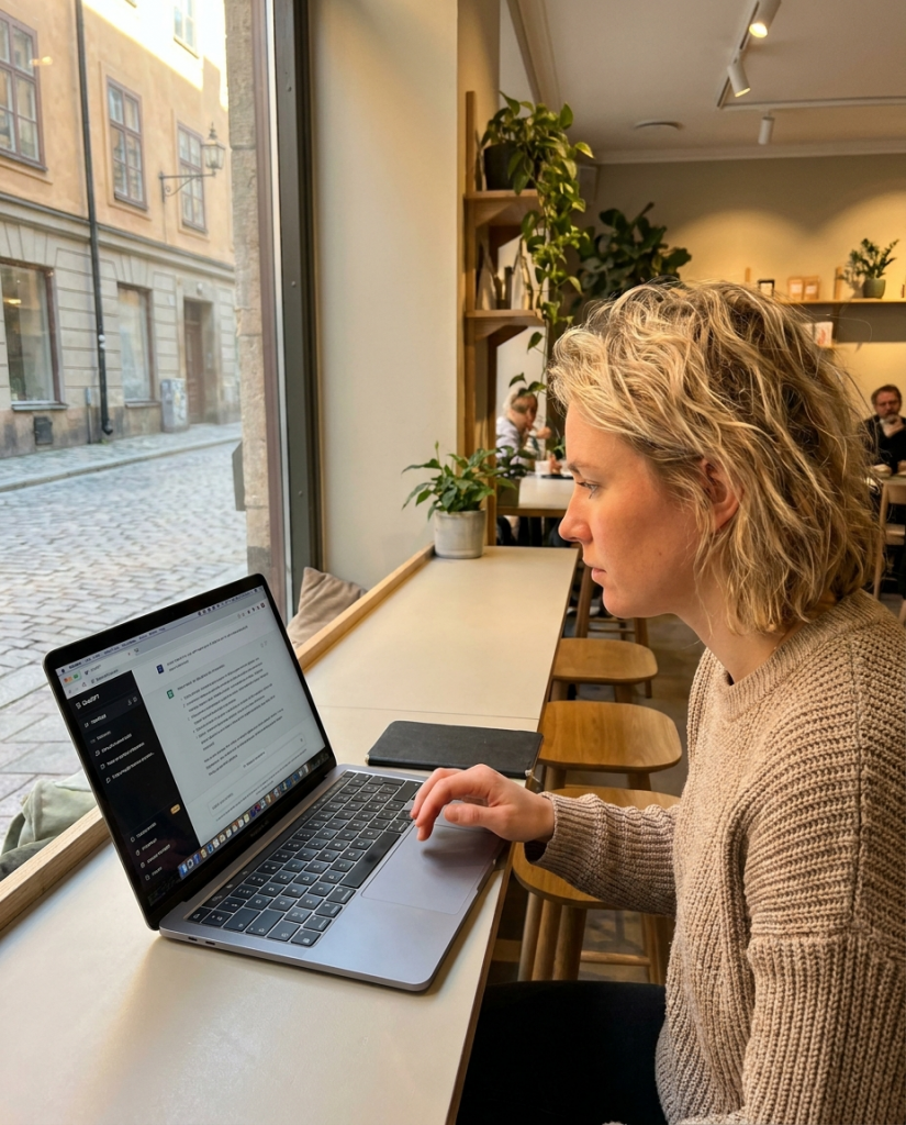 Frilanskonsult som arbetar på distans